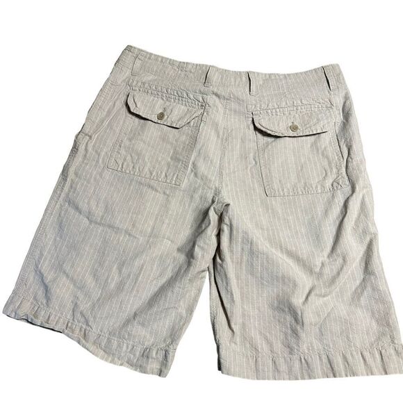 Banana Republic beige striped flat front linen blend shorts size waist 34” - Picture 8 of 8